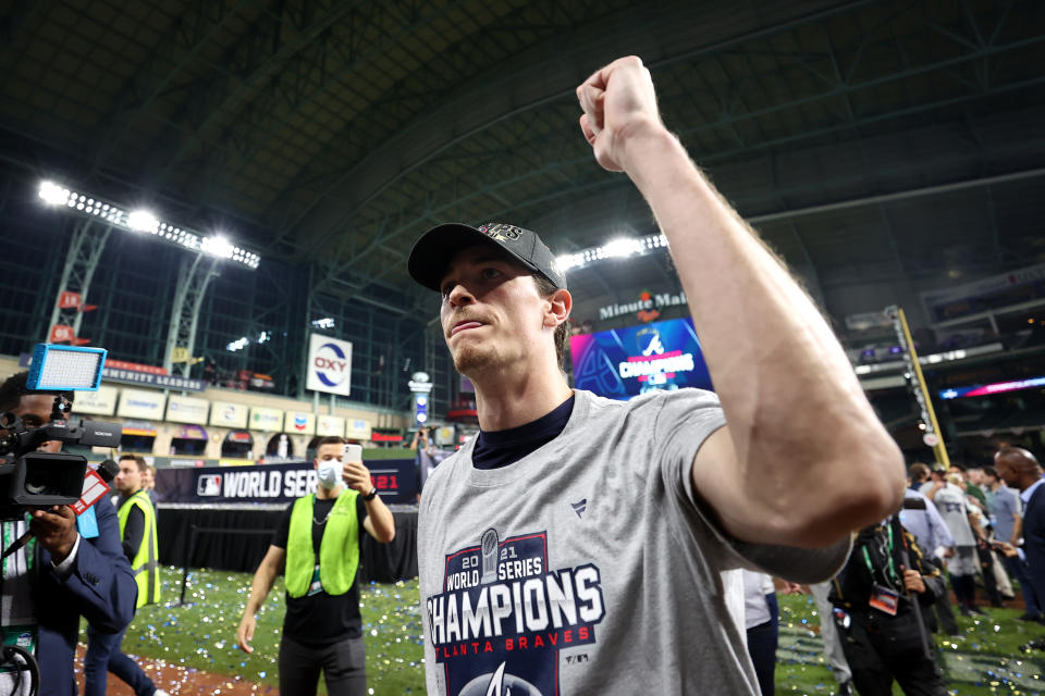 Max Fried 6局好投，助亞特蘭大勇士在 2021世界大賽G6順利關門。（Photo by Carmen Mandato/Getty Images）