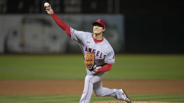 Los Angeles Angels two-way player Shohei Ohtani poses for a photo