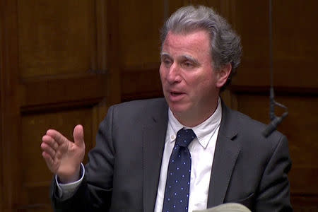 British Conservative MP Oliver Letwin speaks in the Parliament in London, Britain April 3, 2019, in this screen grab taken from video. Reuters TV via REUTERS