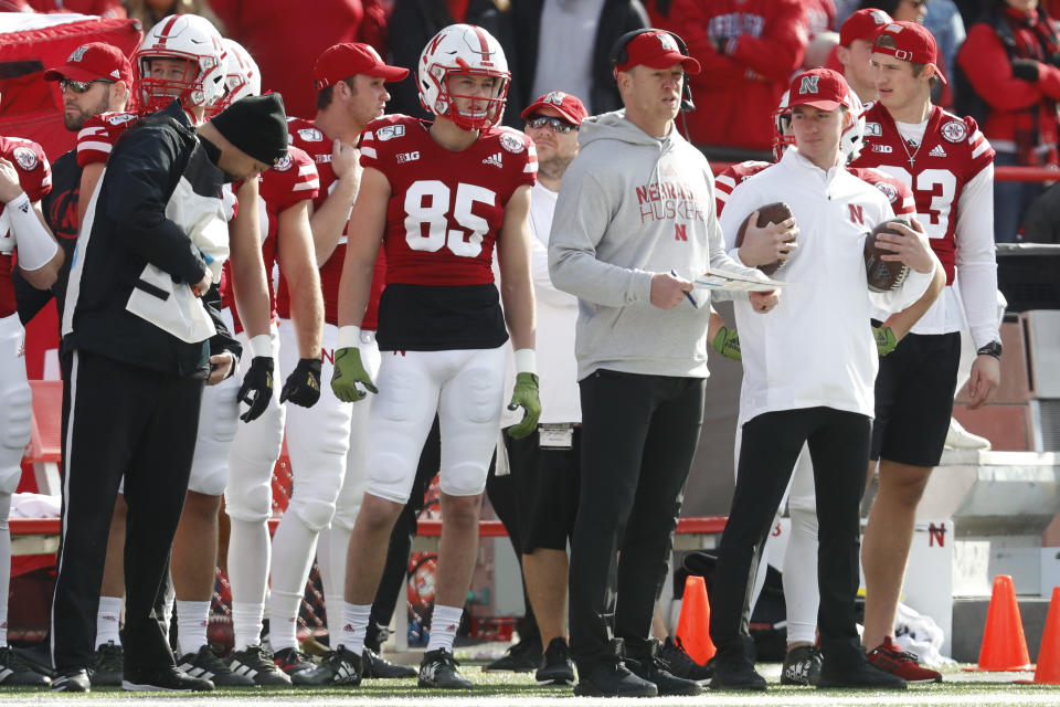 Nebraska Cornhuskers head coach Scott Frost watches a play during the game against the Wisconsin Badgers at Memorial Stadium. (USA Today)