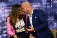 <p>Mariska Hargitay and Christopher Meloni share one of their signature sweet moments on NBC's <em>Today</em> on Sept. 23 in N.Y.C. while promoting the upcoming seasons of <i>Law & Order: Special Victims Unit</i> and <i>Law & Order: Organized Crime</i>.</p>