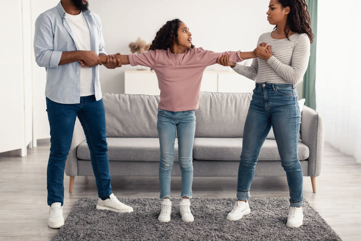 Two parents fighting over their daughter.