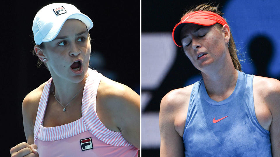 Ash Barty has knocked Maria Sharapova out of the Australian Open. Pic: Getty