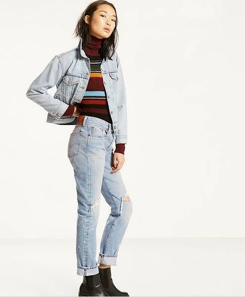 The no-stretch denim trend is in full swing, with consumers turning their eyes toward 100-percent cotton jeans and denim in 2018. Plus, if you're looking to get on the <a href="https://www.huffingtonpost.com/entry/how-to-create-a-fall-capsule-wardrobe_us_59d2508de4b05f005d35b01a?3sk" target="_blank">capsule wardrobe</a> train, timeless denim is a must-have.&nbsp;<br /><br />Pictured: <a href="http://www.levi.com/US/en_US/womens-jeans/p/125010229" target="_blank">Levi's 501 Jeans for Women</a>