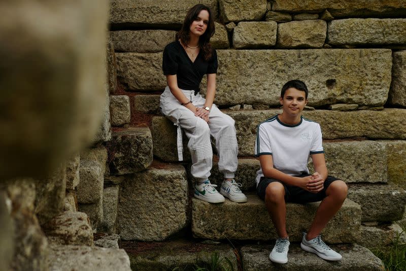 FILE PHOTO: Andre and Sofia Oliveira pose for a picture in Almada