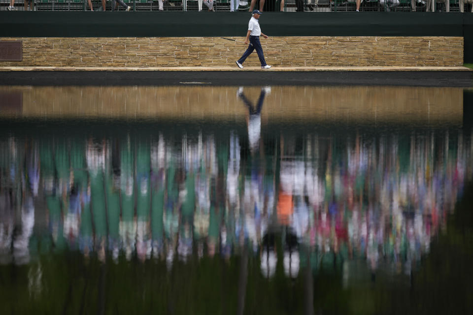 Fred Couples walks on the 15th hole during the second round of the Masters golf tournament at Augusta National Golf Club on Friday, April 7, 2023, in Augusta, Ga. (AP Photo/Matt Slocum)