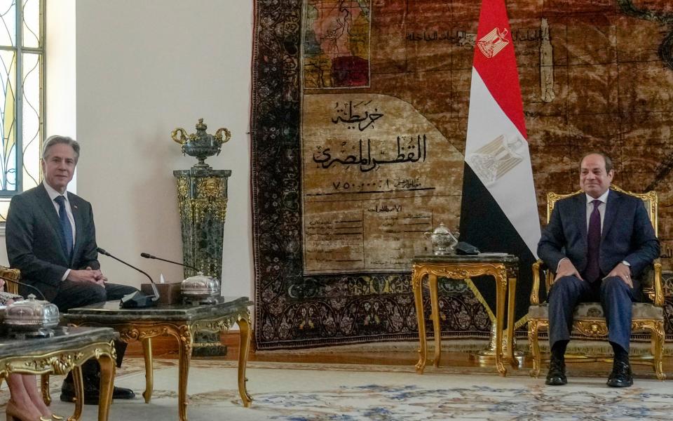 Antony Blinken meets with Abdel Fattah el-Sisi, Egypt's president in Cairo