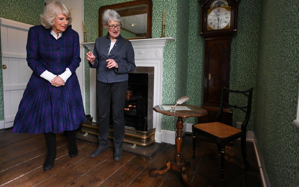 The Duchess of Cornwall views Jane Austen's writing desk - Finnbarr Webster