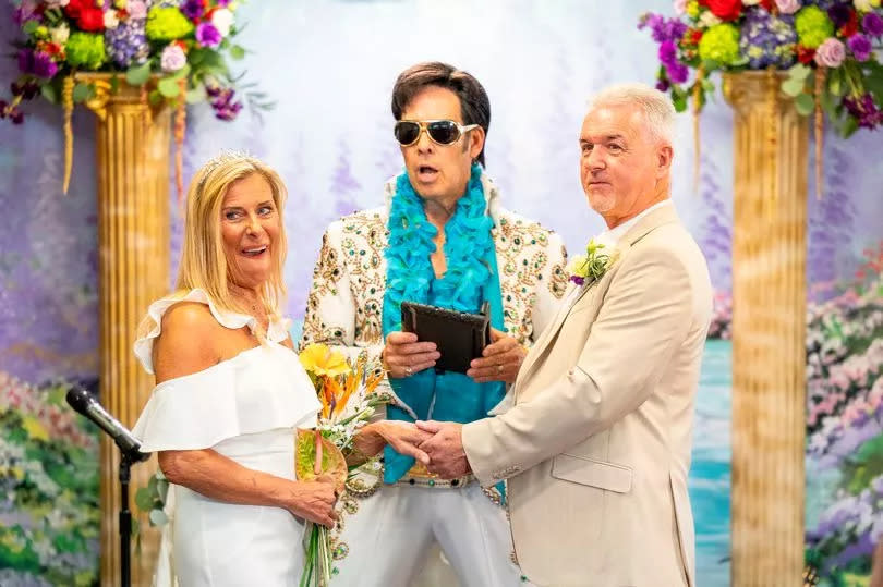 Jacqui and Malcolm had expected an Elvis impersonator to carry out the ceremony