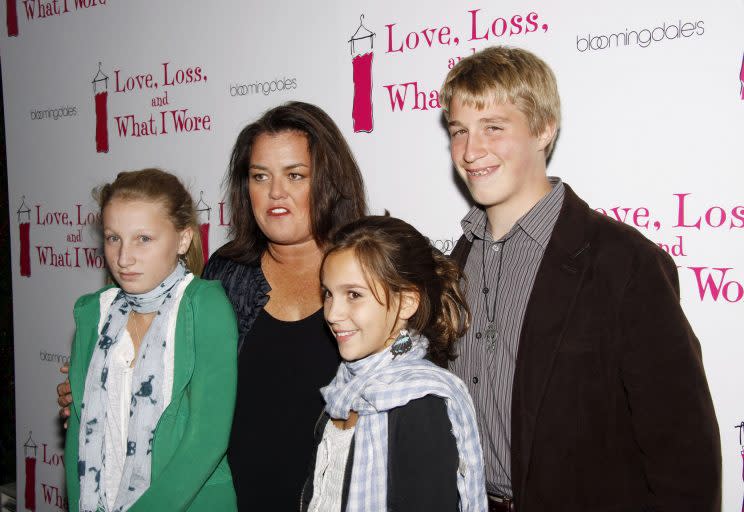 Chelsea O’Donnell, Rosie O’Donnell, family friend and Parker O’Donnell in 2009. (WENN)