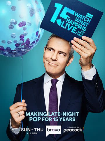 <p>Bravo</p> Andy Cohen marks 15 years of 'Watch What Happens Live'