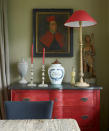 <p> Red is often associated with more modern interior designs, however, as one of the oldest colors used and recognized throughout history, this classic color works just as well in more traditional, period properties. </p> <p> From grand, red wallpaper designs to earthy, terracotta shades found on historical flooring designs, this color has been used throughout the ages, with red shades available to many traditional dining room. </p> <p> In this eclectic dining room, the muted red color palette effortlessly integrates into this traditional space. The use of red through the antique furniture and accessories adds vibrancy and color to this dining room, but is still in-keeping with the overall classic feel. </p>