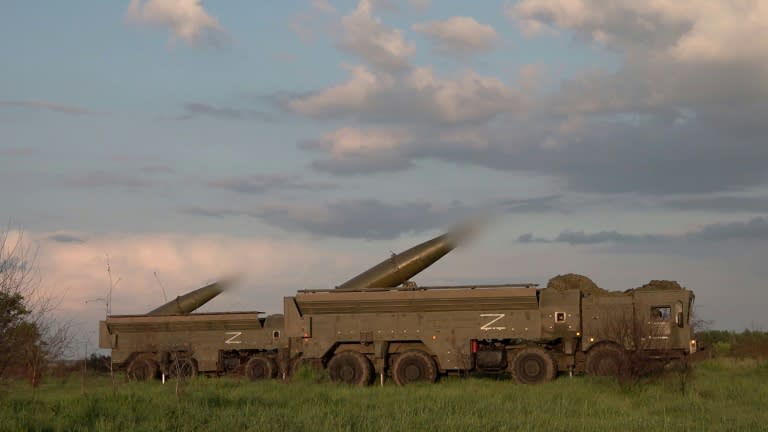 Russia carried out tactical nuclear weapon drills close to the Ukrainian border in May (Handout)