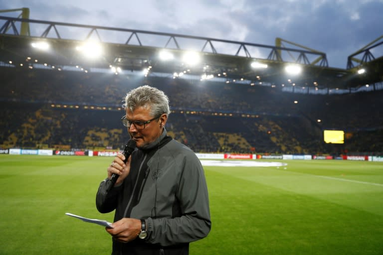 Borussia Dortmund stadium official Norbert Dickel announces the postponement of Dortmund vs Monaco Champions League, on April 11, 2017