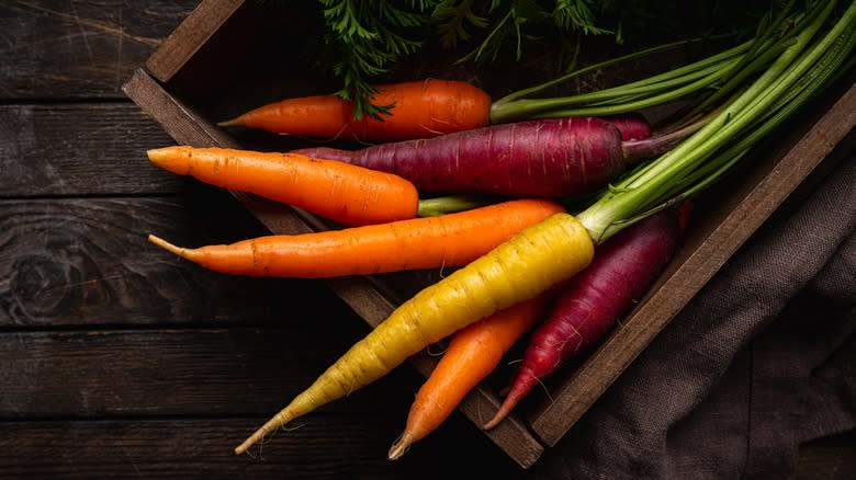 Carrots in variety of colors