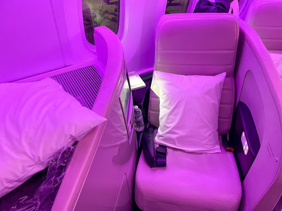 The author's business class seat.