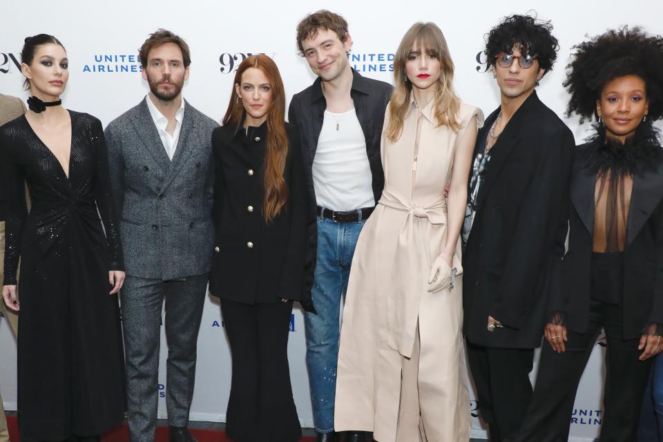 <span><span>Camila Morrone, Sam Claflin, Riley Keough, Will Harrison, Suki Waterhouse, Sebastian Chacon, Nabiyah Be, 2023</span><span>Gregory Pace/Shutterstock</span></span>