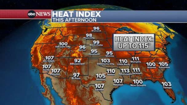 PHOTO: Heat indices could top 110 degrees in some regions on Saturday. (ABC News)
