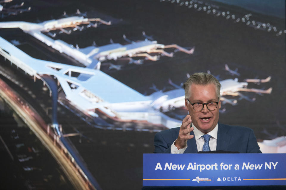 Delta Air Lines CEO Ed Bastian during the groundbreaking ceremony of the construction on Delta Air Lines at LaGuardia Airport.