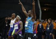 CAPTION CORRECTION - BEFORE RACE Athletics - IAAF Diamond League 2015 - Sainsbury's Anniversary Games - Queen Elizabeth Olympic Park, London, England - 24/7/15 Jamaica's Usain Bolt before the Mens' 100m - Heat 2 Reuters / Phil Noble Livepic