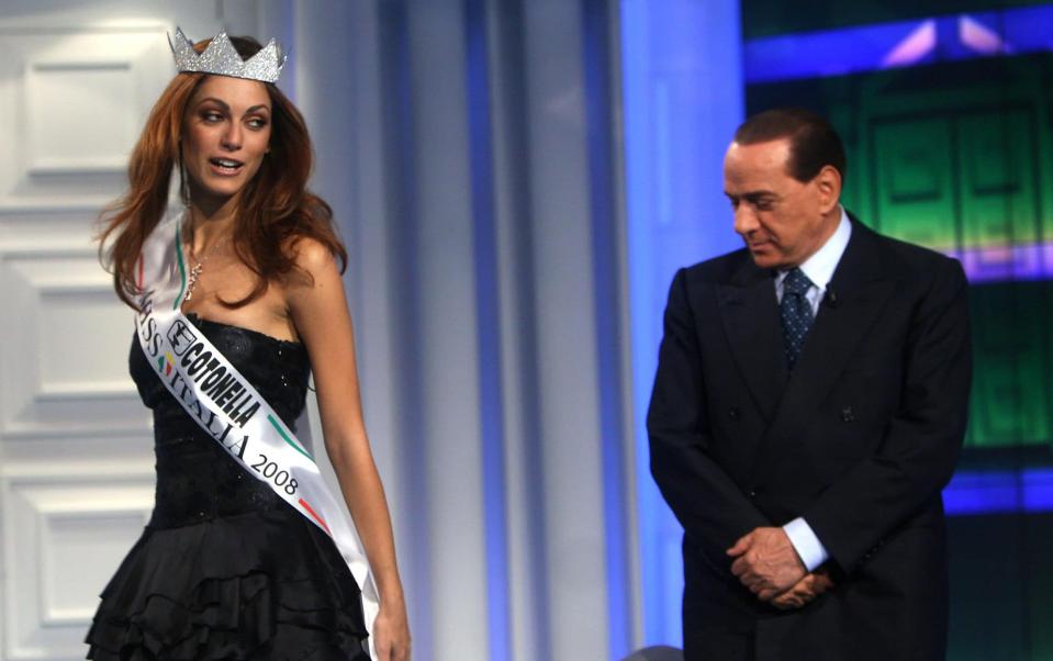 Silvio Berlusconi and Miss Italia 2008 Miriam Leone - LAB/Wenn.com