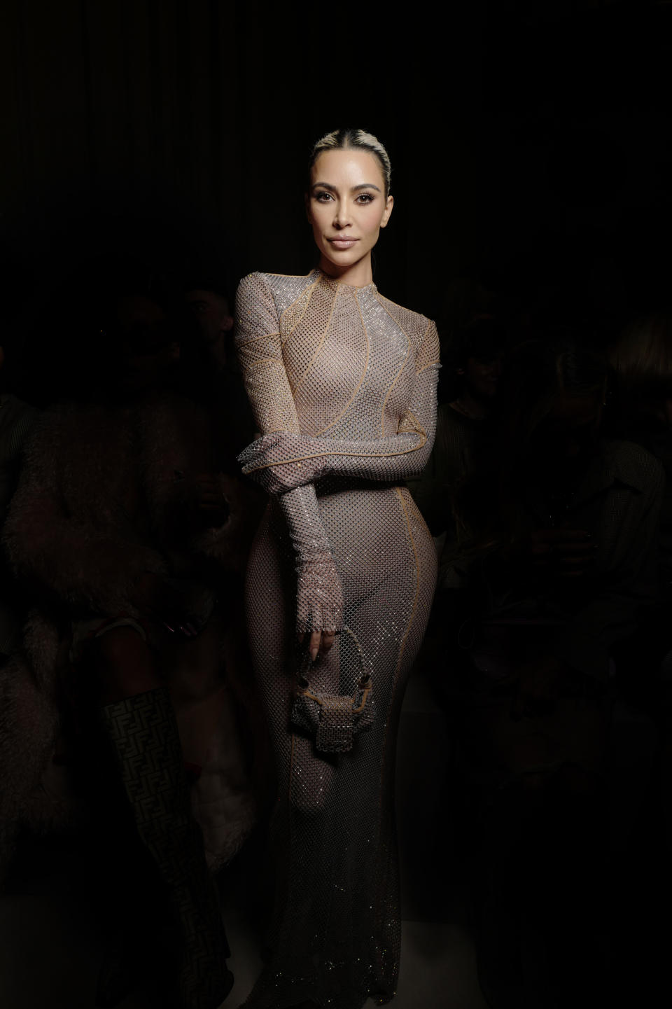 Kim Kardashian at the front row of the Fendi, Spring 2023 show.