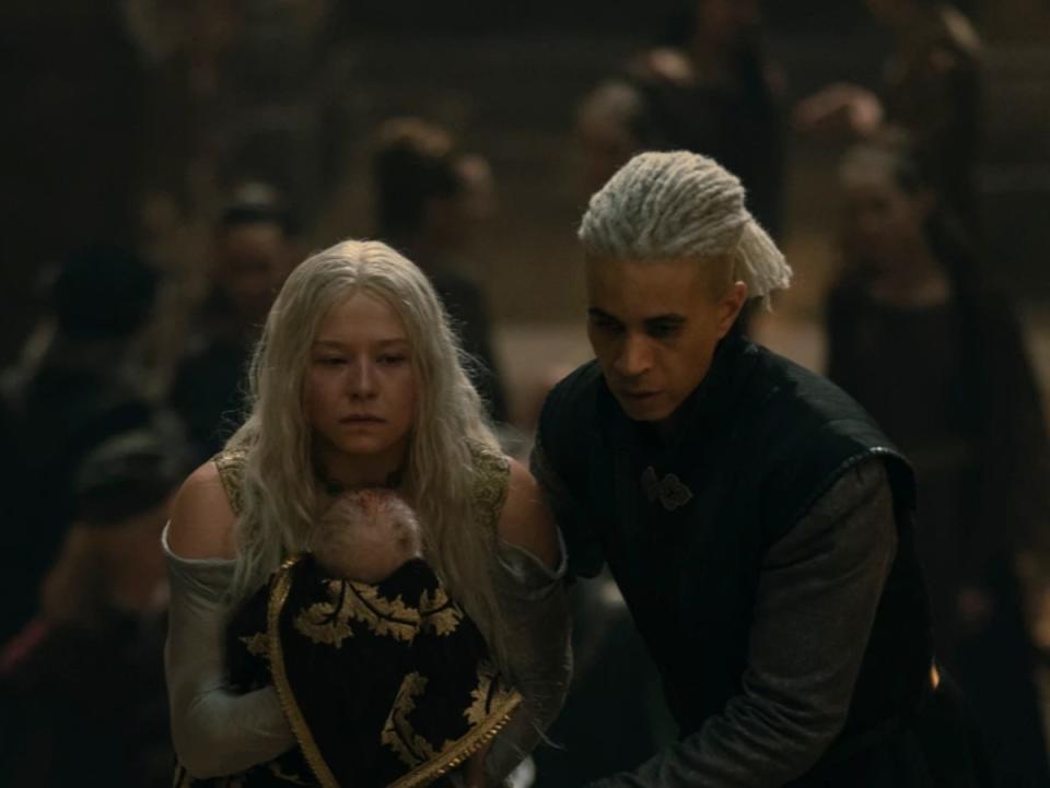 Rhaenyra and Laenor in ‘House of the Dragon’ (HBO)