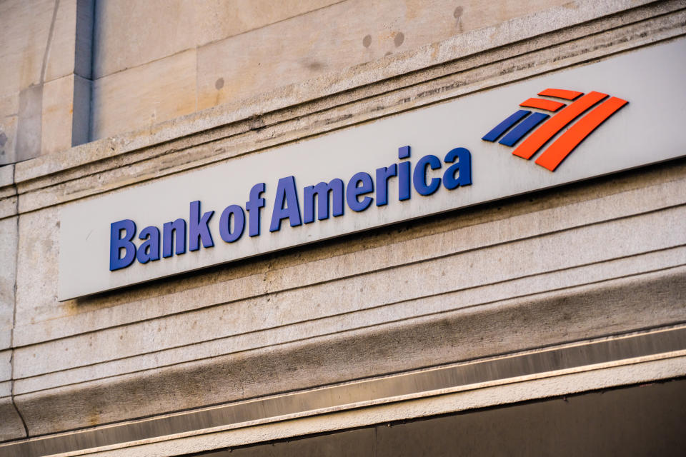 NEW YORK CITY, UNITED STATES - 2020/02/20: Bank of America logo seen in Midtown Manhattan. (Photo Illustration by Alex Tai/SOPA Images/LightRocket via Getty Images)