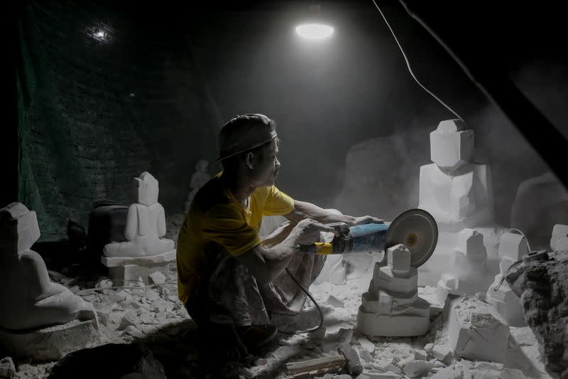 The Wider Image: From statues to toothpaste, the Myanmar village 'blessed' with marble bounty