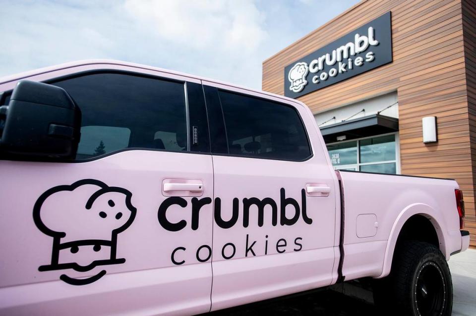Crumbl Cookies located at 3630 G Street, Suite E, in the new Yosemite Crossing shopping center in Merced, Calif., on Wednesday, June 7, 2023. The location’s grand opening is scheduled for June 9.