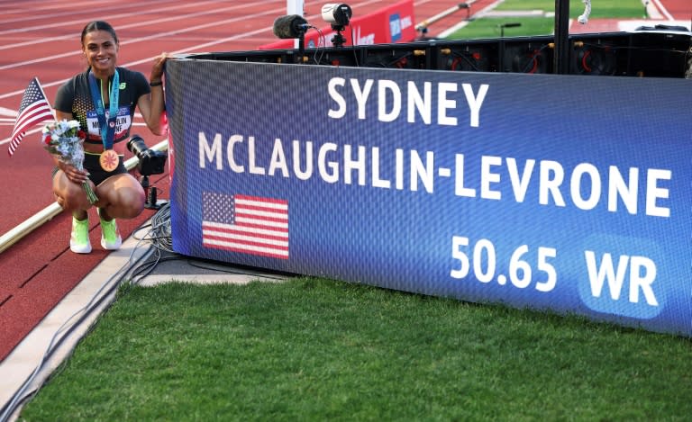 Sydney McLaughlin-Levrone smashed her own 400m hurdles world record to book her place in the Paris Olympics at the US trials on Sunday (Patrick Smith)