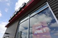 TORONTO, ON - April 1 Thousands lined up for hours for a taste of Fillipino fried chicken chain Jollibee that opened it's first outlet in the GTA. The restaurant saw wait times of 7 or so hours for patrons to get in and sample the fried chicken, spaghetti and other items. (Richard Lautens/Toronto Star via Getty Images)