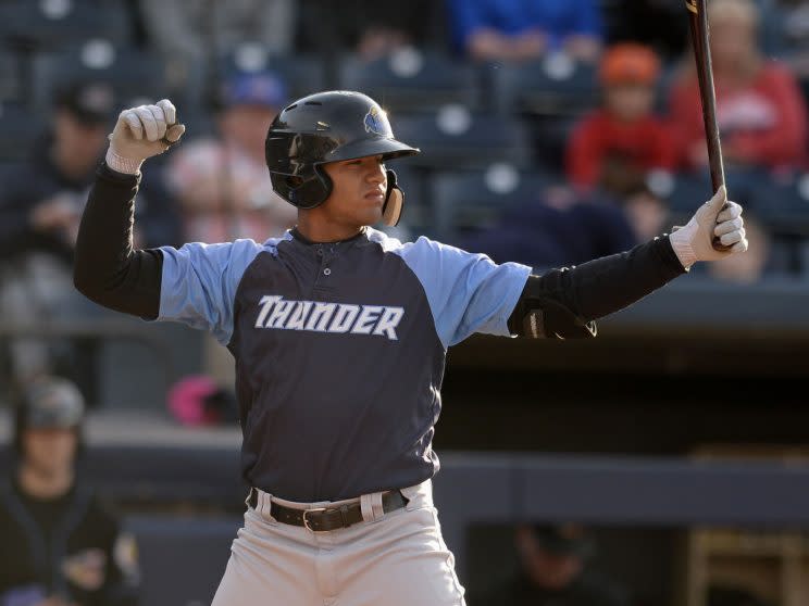 Gleyber Torres is headed to Triple-A. (2017 Nick Cammett/Diamond Images/Getty Images)
