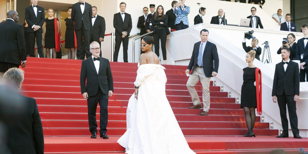 cannes, france may 19 rihanna attends the okja screening during the 70th annual cannes film festival at palais des festivals on may 19, 2017 in cannes, france photo by laurent koffelgamma rapho via getty images