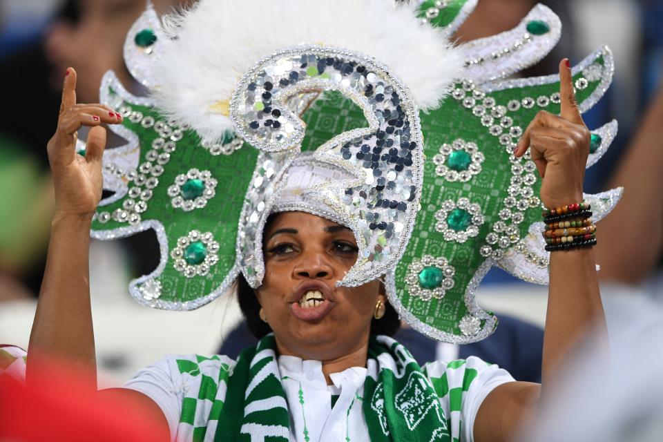 <p>A Saudi Arabian fan dons her nation’s green and white before their first fixture against hosts Russia. (Getty) </p>