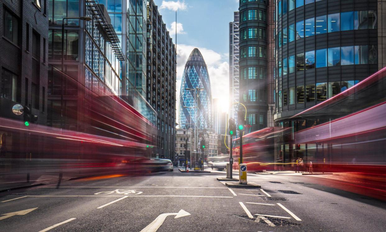 <span>The FTSE 100 index has gained about 4% so far this year.</span><span>Photograph: xavierarnau/Getty Images</span>