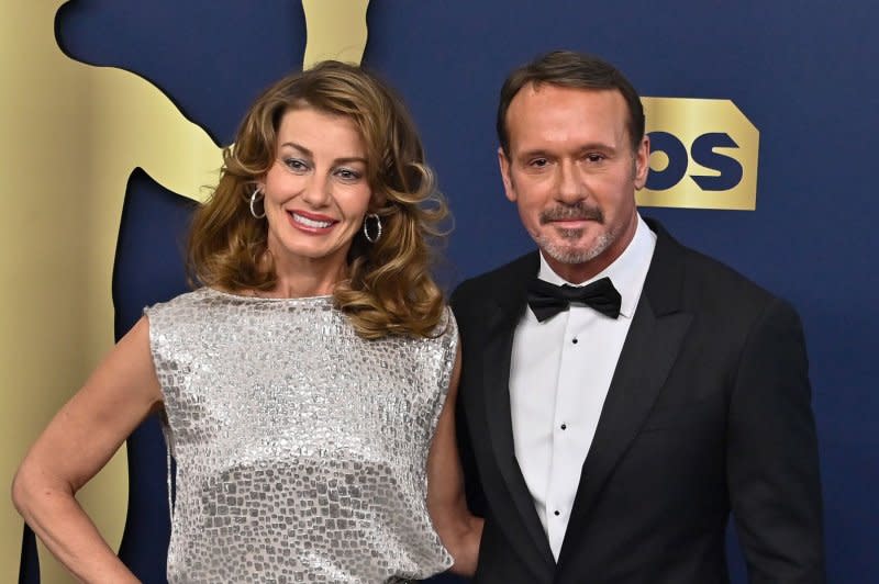 Tim McGraw (R) and Faith Hill attend the SAG Awards in 2022. File Photo by Jim Ruymen/UPI