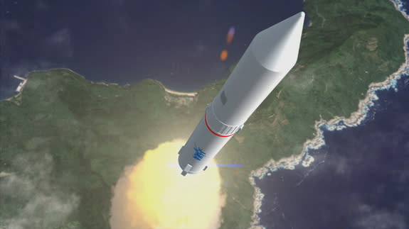 Artist's conception of JAXA's Epsilon rocket during launch.