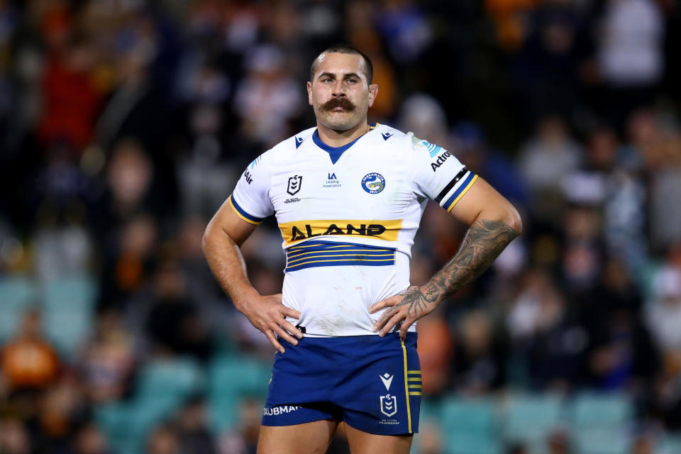 Reagan Campbell-Gillard, pictured here in action for the Parramatta Eels.