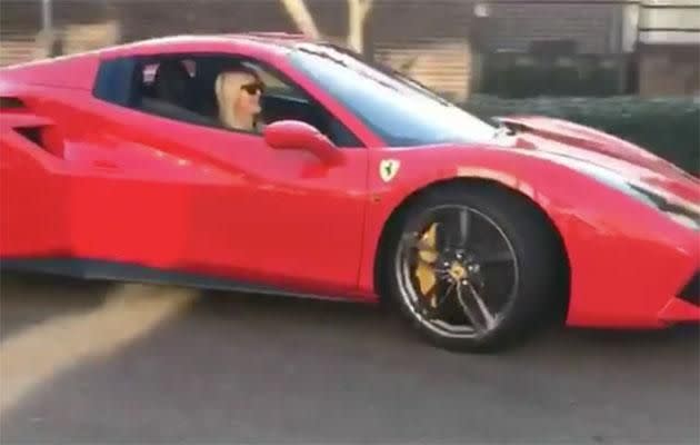 The blonde beauty bought a Ferrari. Source: Instagram