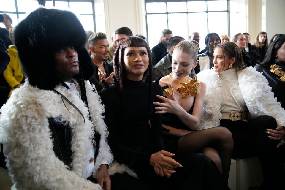 Law Roach accompanied Zendaya and Hunter Schafer to Schiaparelli's haute couture show on Jan. 22.