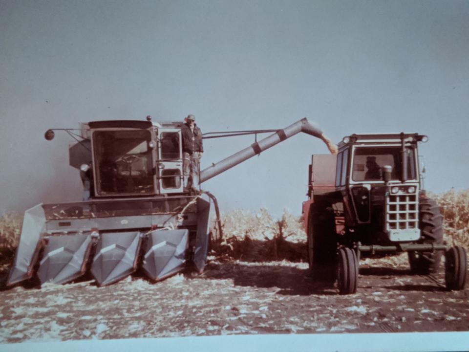 An archival photo of hog farmer Greg Boerboom at his farm.