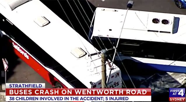 Five children were hurt in the crash. Source: 7 News