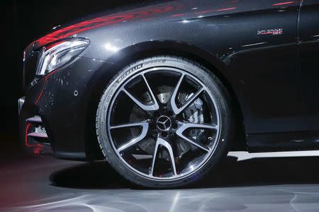 The Mercedes Benz AMG GLC 43 Coupe is seen during the media preview of the 2016 New York International Auto Show in Manhattan, New York, U.S. on March 23, 2016. REUTERS/Eduardo Munoz/File Photo