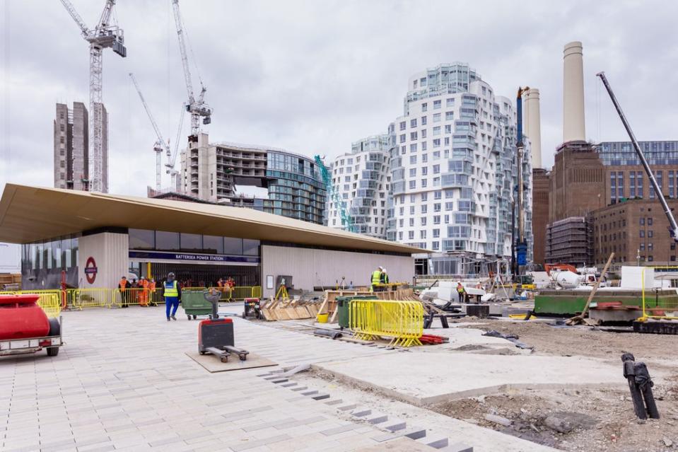 The area will be connected to the London Underground on Monday  when new stations at Nine Elms and Battersea Power Station are opened by Mayor Sadiq Khan and Transport Secretary Grant Shapps. (PA)