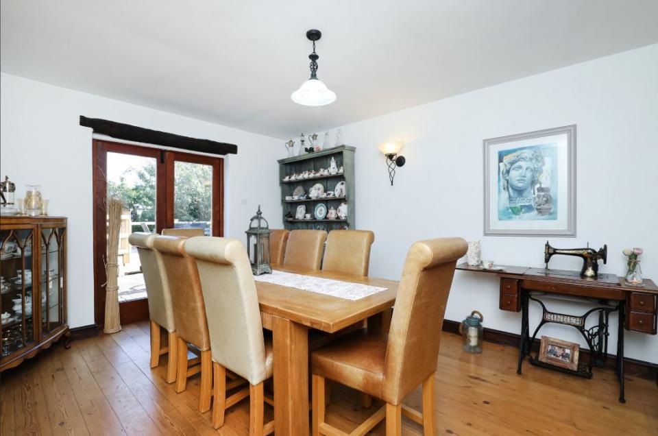 The dining room at the bungalow in Beighton, Sheffield, which is on the market for £670,000. Photo: Yopa