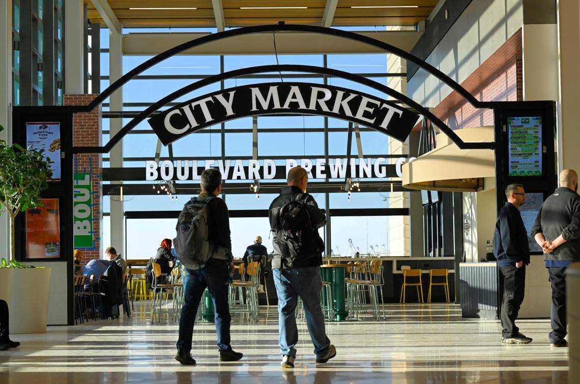 City Market and Boulevard Brewing are represented at the new $1.5 billion single terminal at Kansas City International Airport, which opened to travelers Tuesday, Feb. 28, 2023.