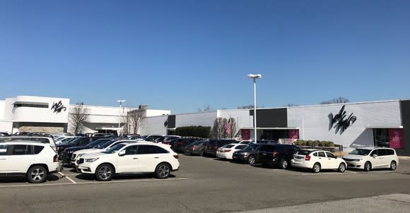 The parking lot and exterior of a Lord & Taylor store