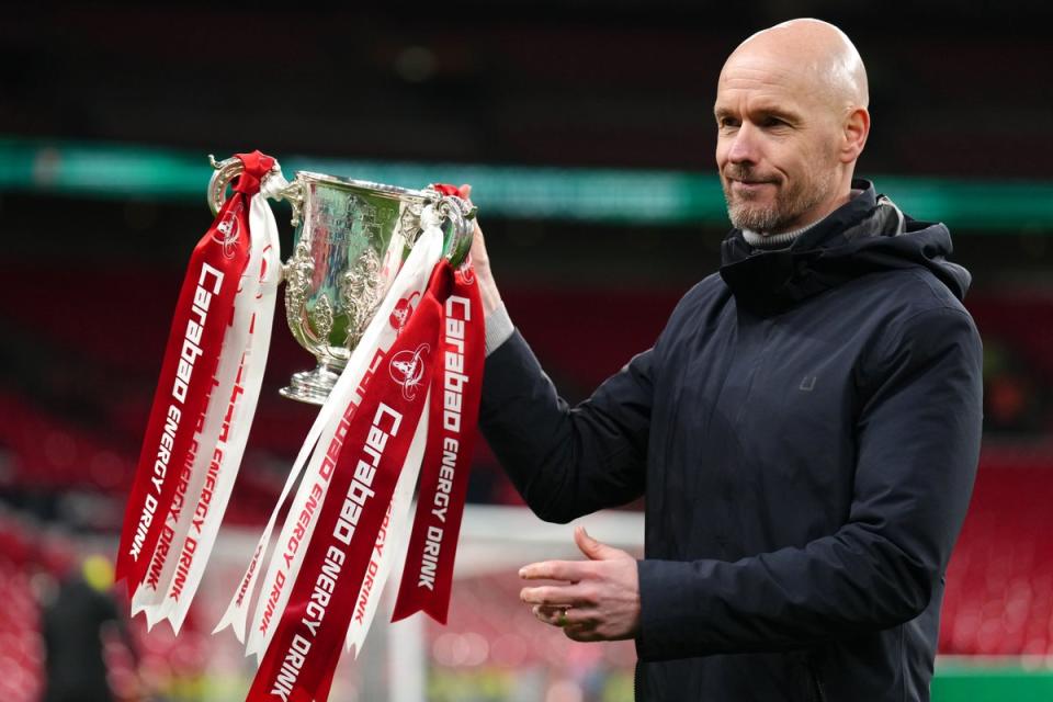 Erik ten Hag was thrilled to end United’s trophy drought (PA Wire)