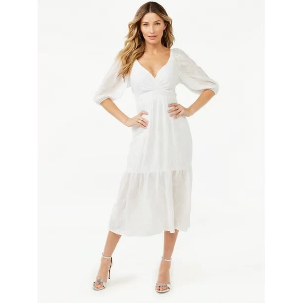 Sofia Jeans by Sofia Vergara Women's Tiered Long Midi Dress